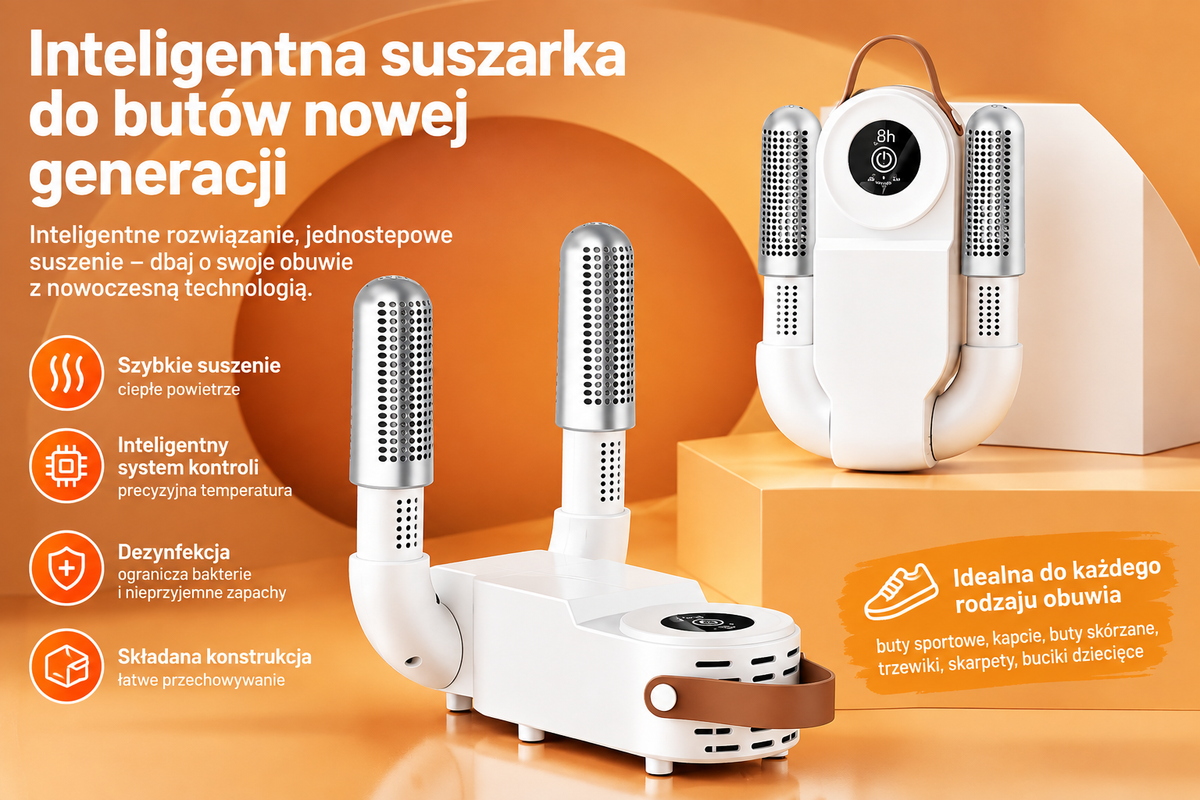 👟 Suszarka do butów 130W – szybkie suszenie, świeżość i wygoda